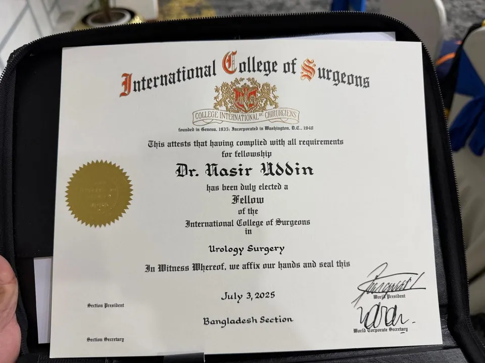 Fellowship certificate — International College of Surgeons